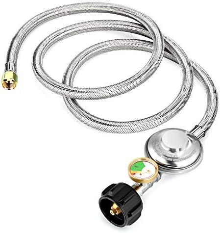 WADEO 5ft Stainless Braided Propane Regulator Hose