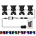 LemonBest Set of 4 Remote Control 36 LED Submersible Lamp Underwater Aquarium Spot Light Multi-color Decoration for Fish tank Swimming Pool Garden Pond