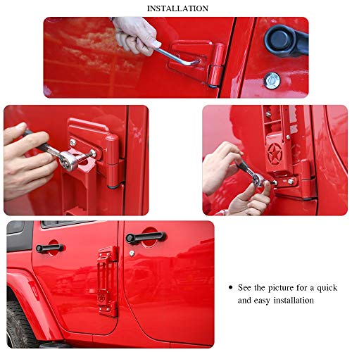 JeCar Door Hinge Step Foot Peg Metal Foldable Foot Pedal Exterior