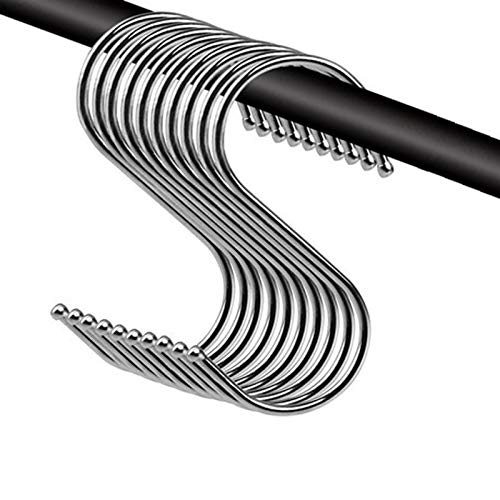 Allright 20 Stück S Haken Edelstahl 12cm Groß S-förmige Rostfreier Schwerlast Metallhaken zum Aufhängen Fleischerhaken…