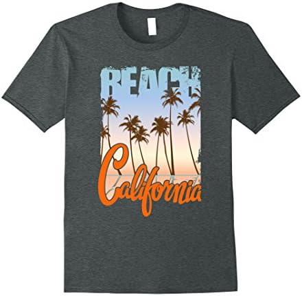 Mens Distressed 70's Retro California Beach Summer Tee Shirt 3XL Dark Heather
