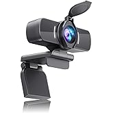 Webcam with Microphone, 1080P 30fps HD Webcams, USB 2.0 Computer Webcam, 3D Noise Reduction and Automatic Gain Web Cam for PC Mac Laptop Desktop,Video Calling, Online Classes and Video Conference