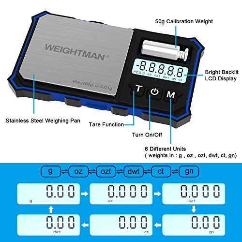Gram Scale, Weightman Digital Pocket Scale 200 x 0.01g, Scales Digital