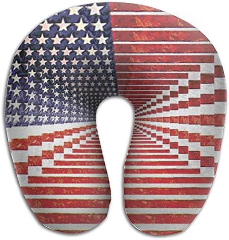 IEOQKE Raise American Flag Neck Pillow Creative U Type For Travel Camping Cervical Pillows With Resilient Material