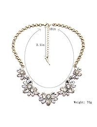 FitandWit FitWit - Gargantilla de estrás con flor exagerada