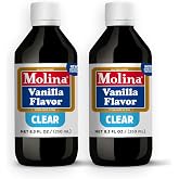 Vanilla Molina - Mexican Clear Vanilla Flavor with Pure Vanilla Extract - 2 Pack (8.3 Fl Oz Bottles) - Natural Flavoring for