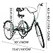 Bkisy Tricycle Adult 26” 7-Speed 3 Wheel Bikes for Adults Three Wheel Bike for Adults Adult Trike Adult Folding Tricycle Foldable Adult Tricycle 3 Wheel Bike Trike for Adults (Green)thumb 1