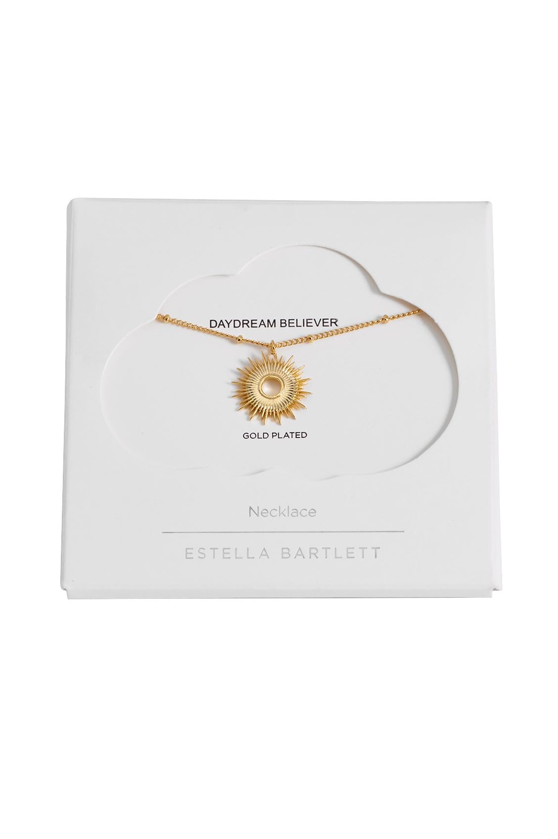 Estella Bartlett 'Daydream Believer' Full Sunburst Necklace for Women – Gold Plated Sun Pendant Necklace – Dainty Everyday Jewellery Gift for Her