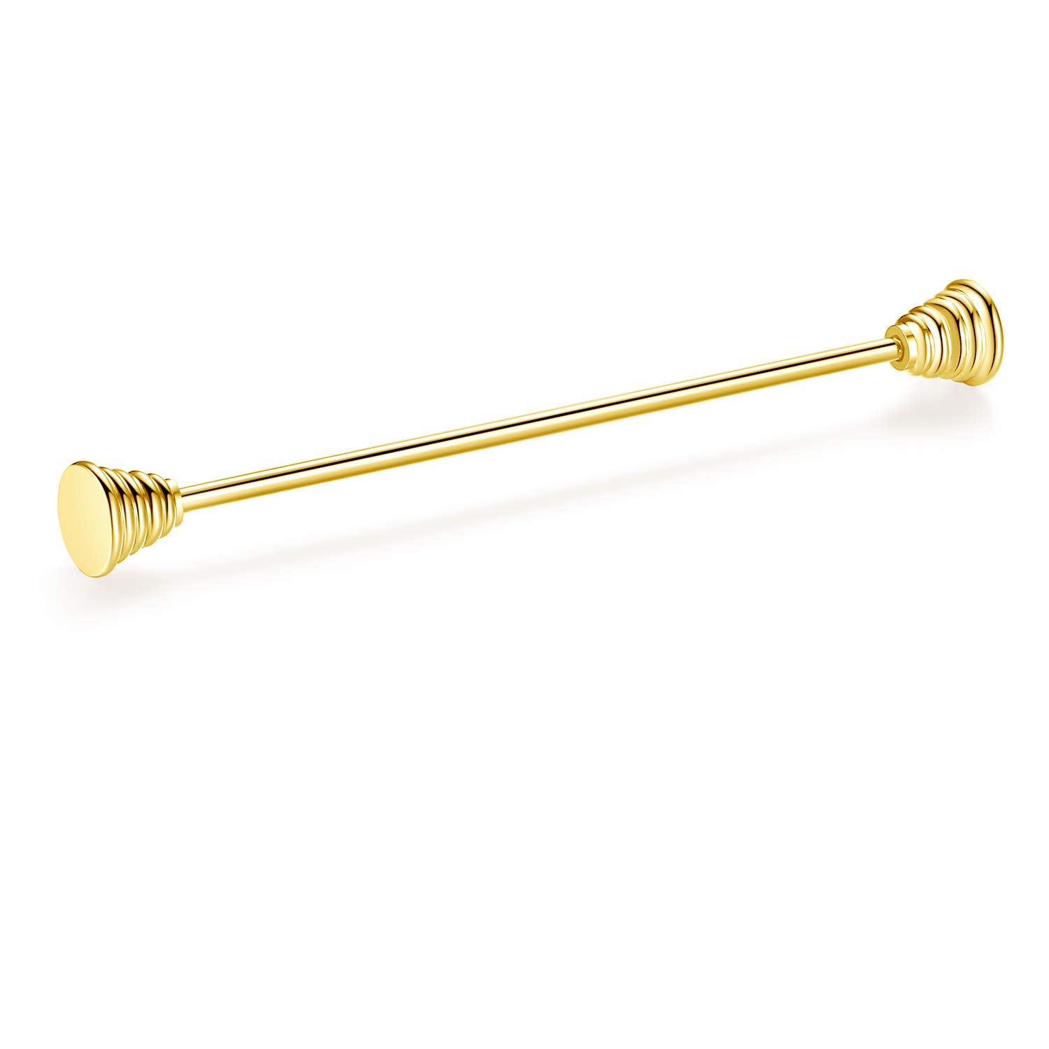HONEY BEAR 2.52" Tie Collar Bar Pins Brooches for Mens Shirts Business Wedding Gift,64mm (Tower End Gold)