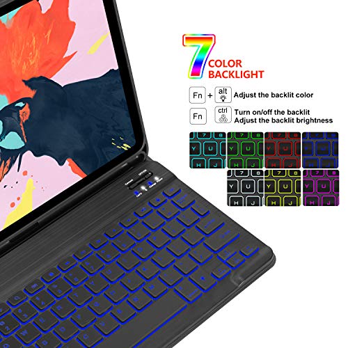 iPad Pro 11 Case Keyboard 2018 with Pencil Holder Detachable Wireless