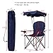 Goplus Camping Chair with Canopy Shade, Folding Lawn Chair with Umbrella Cup Holder & Carry Bag, Portable Sunshade Chair for Adults for Beach Outdoor Travel Hiking Fishing (Blue)