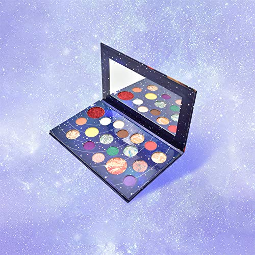 FREEORR 18 Colors Galaxy Shade Palette, Long Lasting Waterproof Multi Reflective Shimmer Matte Glitter Pressed Pearls Eyeshadow Makeup Pallet