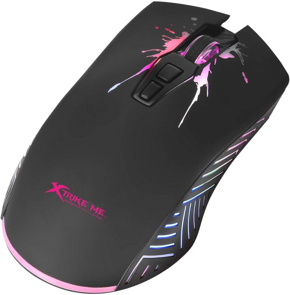 xtrike me GM-215 Optical Gaming Mouse with Adjustable DPI (7200/4800/2400/1200) 7 Buttons, Backlit, Black