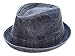 MIRMARU Men's Denim Washed Cotton Casual Vintage Style Pork Pie Fedora Sun Hat