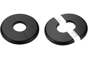 Tsnamay 2 Pcs Wall Split Flange, ABS Round Self-Adhesive Escutcheon Plate Buckles Design for 1"/26mm Diameter Pipe