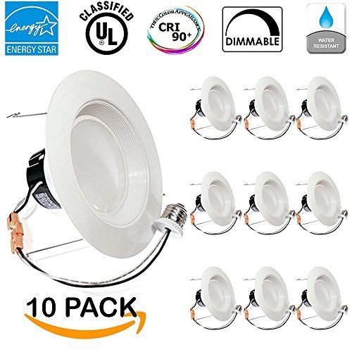 - 13Watt 5/6-inch ENERGY STAR UL-listed Dimmable LED Recessed Lighting Fixture Downlight Retrofit Kit (Baffle)- 5000K Daylight LED Ceiling Light -- 831LM, CRI 90 by Sunco Lighting