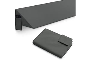 INVGEEXI Dark Grey Queen Size Bed Wedge Pillow Cover with Side Pocket, Soft & Breathable Microfiber Headboard Wedge Pillow Ca