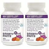 SmartyPants Adult Complete Plus Fiber: Multivitamin, Omega 3, Vitamin D (2 Pack of 180 Count)