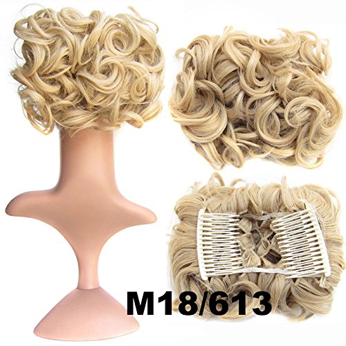 Amazon Com Synthetic Hair Hair Bun Clip In Hair Extensions Blond