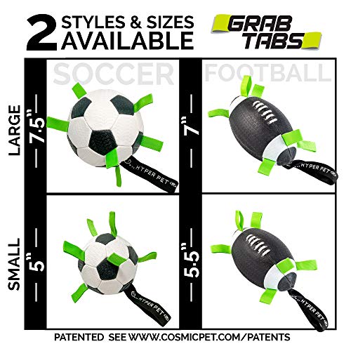 The Original Quality Hyper Pet Grab Tabs Dog Soccer Ball & Dog Football (IndoorOutdoor
