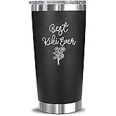 GreenStar Gifts Best Kiki Ever Tumbler - Floral Kiki Mug - Kiki Mug - Gift For Kiki - Mother's Day Gift - Kiki Coffee Mug - Stainless Steel Tumbler 20Oz