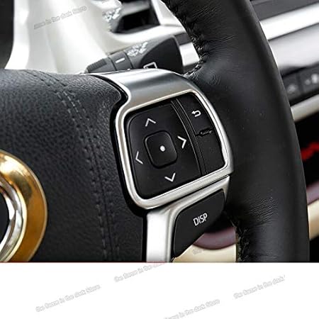 Amazon マットシルバー Abs 車のステアリングホイールボタントリムトヨタハイランダー 13 のため 14 15 16 17 18 19 クルーガー ハンドルカバー 車 バイク