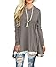 WEKILI Women's Tops Long Sleeve Lace Scoop Neck A-line Tunic Blouse Gray XL/US 16-18