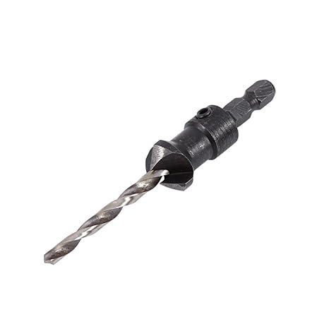 Generic 4Pcs/set 6mm 1/4" Hex Shank HSS Countersink Drill Bit Set Wood Chamfer Bit 45# Steel