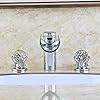 Lovedima Bathroom LED Lighted Waterfall Sink Faucet With Crystal Handles in Chrome