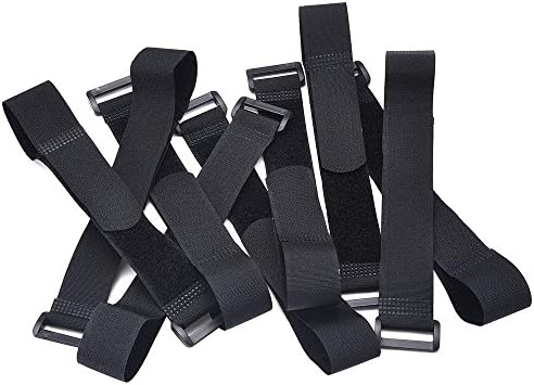 AKOAK 10 Pcs Magic Cable Ties 12 Inch Self-adhesive Cable Ties Organizer Fastener with Wire Cord Straps and Reusable Hook Loop 20 x 300 mm,Black