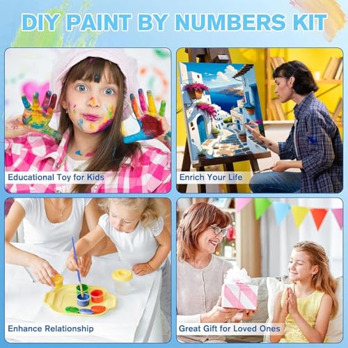Landscape Paint by Numbers Kit for Adults,Scenery Paint by Number on Canvas,Paint by Number Perfect for Gift Home Wall Decor(16x20inch)