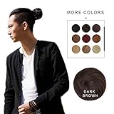 Fast Hair Bun for Men REECHO Hair Extensions Chignon Synthetic 3 inches in Diameter Size Small Color Dark Brown