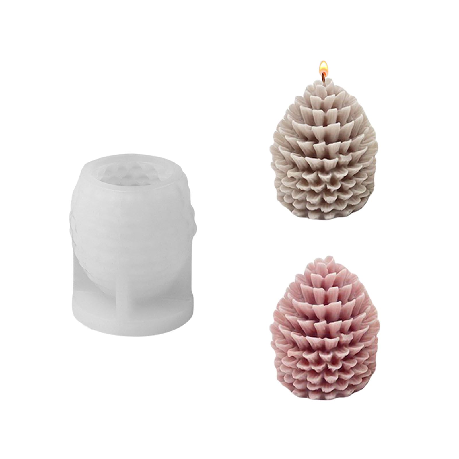 Christmas Pine Cone Candle Mold, 3D Pinecone Silicone Mould Christmas Epoxy Resin Moulds for Candle Making Soap Aromatherapy DIY Gift Home Decor (Pine Cones)