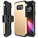 Trianium Duranium Series Holster Case Compatible with Samsung Galaxy S8 Plus with Heavy Duty Premium Protective Kickstand + Extreme Shock Absorption S8 Plus Case 2017 - Gold