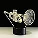 Cirkooh Trumpet Shape 3D Optical Illusion Lamp 7 Colors Change Timing Remote Control and Touch Button LED Table Desk Lamp for Home Bedroom Decoration