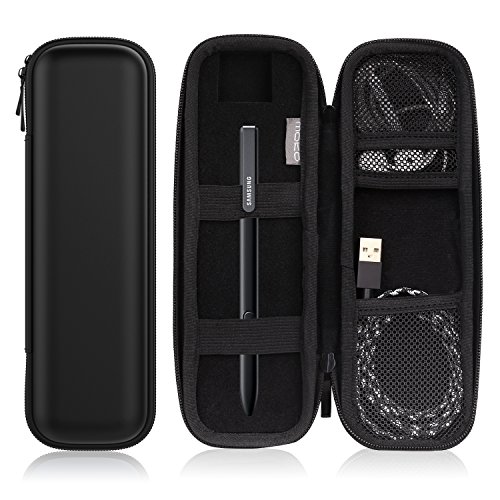MoKo Holder Case for Samsung Stylus Pen, Premium PU Leather Case Carrying Bag Sleeve Pouch Cover for Samsung Galaxy Tab A 10.1/S3 9.7/S2 9.7 Stylus Pen (with Built-in Pocket and Holder), Black