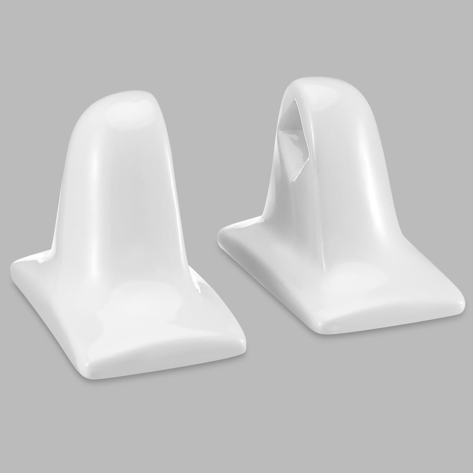 Photo 1 of RattanView 2 Pcs White Porcelain Towel Bar Rod Rack Post Holder Bracket Tile Set Mid Century Modern Retro Ceramic Bathroom Towel Holder Porcelain Bathroom Accessories