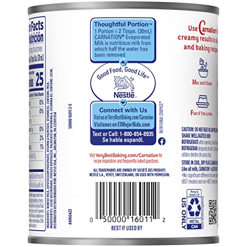 Nestle Carnation Fat Free Evaporated Milk, Vitamins A and D Added