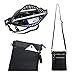 Solene Women's Faux Leather Organizer Multi Zipper Pockets Handbag With Detachable Wristlet Crossbody Bag-WU002(Black)