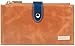 Borgasets RFID Blocking Women's Genuine Leather Wallet Credit Card Holder Zipper Purse Brown