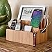 MobileVision Bamboo Charging Station with Extension Compartment for Smartphones, Tablets, & Laptops Charging Dock Plus Stationary Item Holder