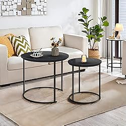 Black Marble Nesting Coffee Table for Small Place
