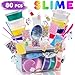 Slime Kit for Girls and Boys - 80 pcs Large DIY Set - Slime Making Kit Supplies - All in One Box with Unicorn Toys, Glitter, Slime Foam Beads - Perfect Birthday Toys Gift for 3-12 Year Age Old