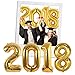 GLEIM 2018 Graduation Party Decorations Gold and Black Balloons 40 inch