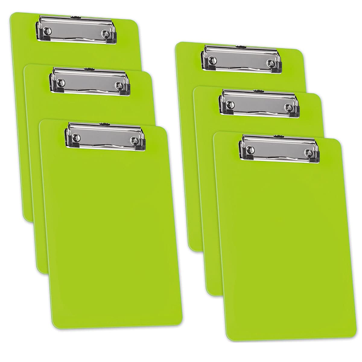 Acrimet Clipboard Memo Size A5 (23,5 cm x 16 cm) Low Profile Clip (Plastic) (Green Citrus Color) (6 Pack)