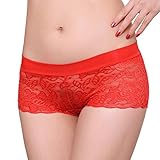 Underwear ,Beautyvan 2016 Fashion 1PC Women Lace Panties Underwear Transparent Comfort Knickers breathable (Red)
