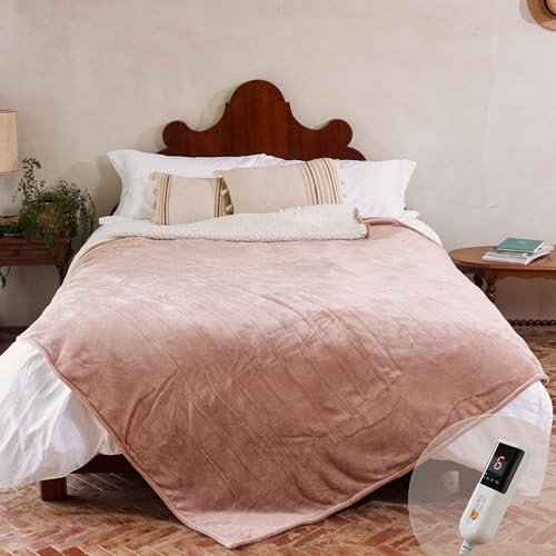 GOTCOZY Heizdecke Wärmedecke 150x200cm mit Abschaltautomatik Rosa