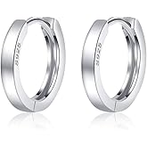 Cuff Tiny Small Hoop Earrings for Women Teen Girls Cartilage Sterling Silver Dainty Minimalist Unisex Huggie Sleeper Hoops Hypoallergenic Fashion Jewelry 4 Sizes