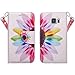 Samsung Galaxy S6 Case (2015), Magnetic Leather Folio Wallet Case Cover With Kickstand Case, Defender Cover (Incl. Screen Protector and Touch Sensitive Stylus Pen) (Sun Flower Wallet)