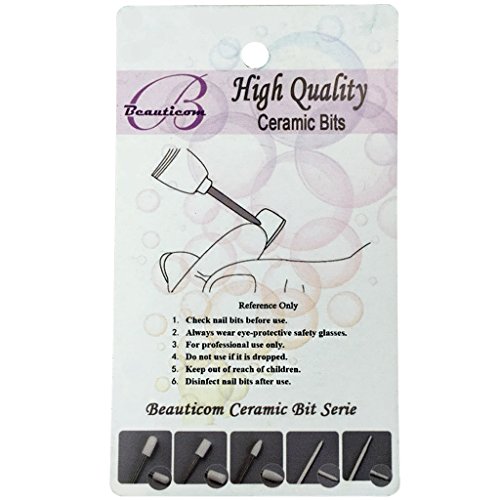 Beauticom Professional USA Ceramic White Under Nail Cleaner Bit Nail Drill (Grit: COARSE) 3/32" Shank Size